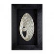Framed Oval Side Hole Wall Art, Wood, Silver