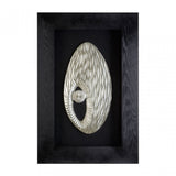 Framed Oval Side Hole Wall Art, Wood, Silver