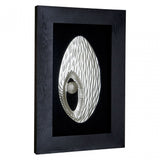 Framed Oval Side Hole Wall Art, Wood, Silver