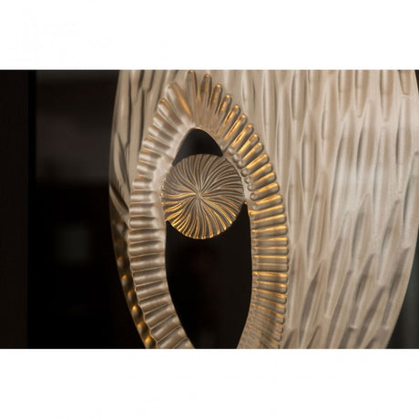 Framed Oval Side Hole Wall Art, Wood, Silver