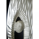 Framed Oval Side Hole Wall Art, Wood, Silver