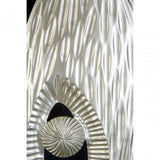 Framed Oval Side Hole Wall Art, Wood, Silver