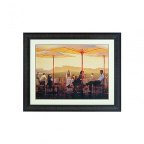 Framed Winery Terrace Wall Art, Glass, Polyresin, Multi-Coloured