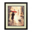 Framed Man Under Umbrella Wall Art, Glass, Polyresin, Multi-Coloured