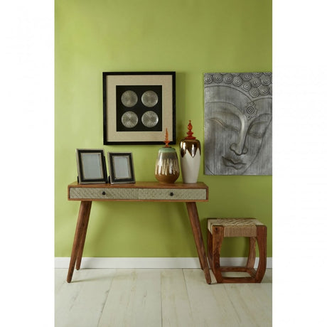 Buddha Wall Plaque, Polyresin, Silver