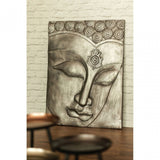 Buddha Wall Plaque, Polyresin, Silver