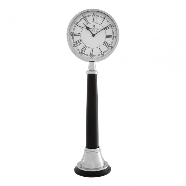 Tuskin Large Table Clock, Aluminium, Stainless Steel, Wood