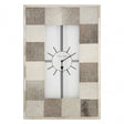 Tuskin Patchwork Wall Clock, Cowhide, Stainless Steel, Grey