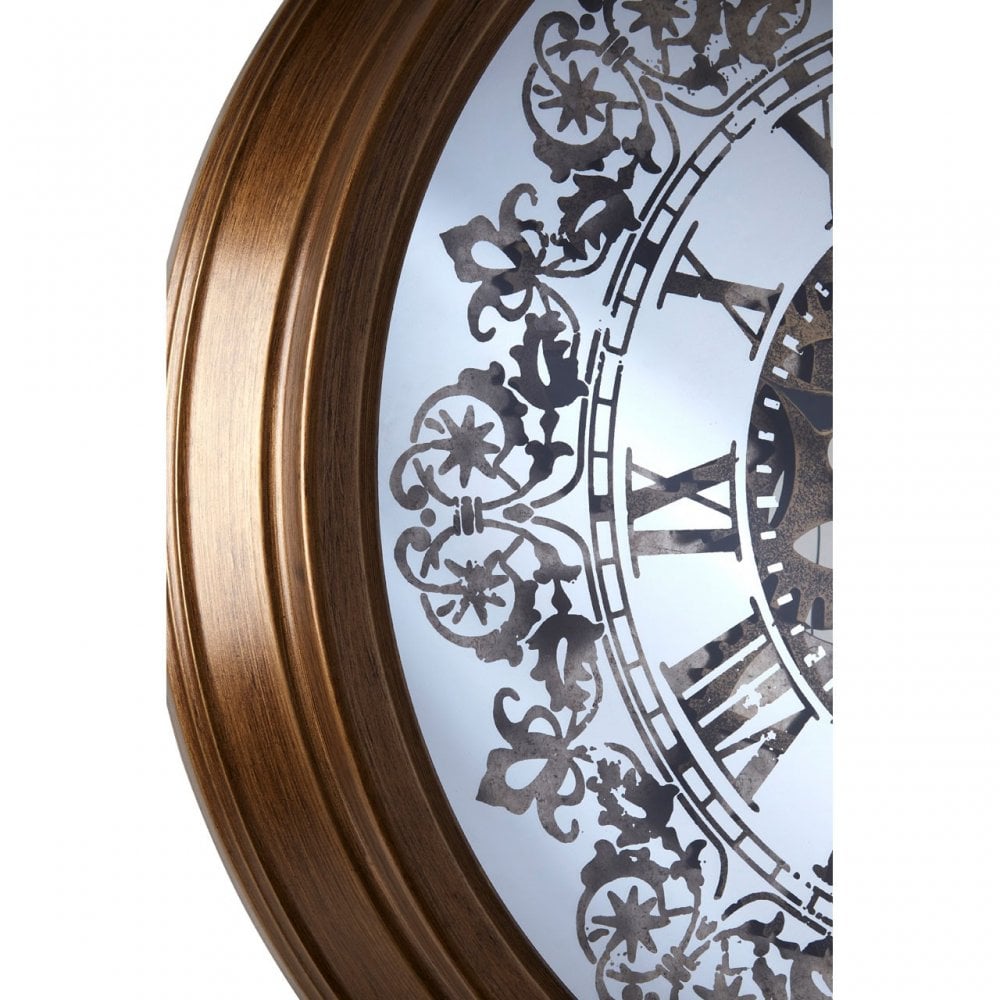 Cayton Wall Clock, Glass, Iron, Gold