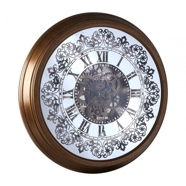 Cayton Wall Clock, Glass, Iron, Gold