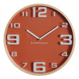 Vitus Orange Wood Large Numbers Wall Clock, Glass, Wood, Orange