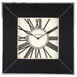 Tuskin Wall Clock, Glass, Leather, Stainless Steel, Black