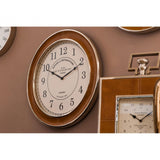 Oxlane Oxlane Churchill Wall Clock, Genuine Leather, Steel, Brown
