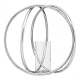Aura Large Candle Holder, Aluminium, Glass, Silver
