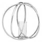 Aura Large Candle Holder, Aluminium, Glass, Silver
