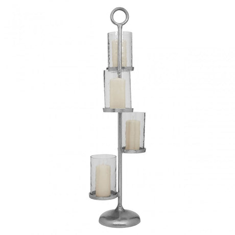 Verve Large Candle Holder, Aluminium, Glass