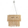 Festuel Cream Leather Ceiling Light, Chrome Wire, Cream