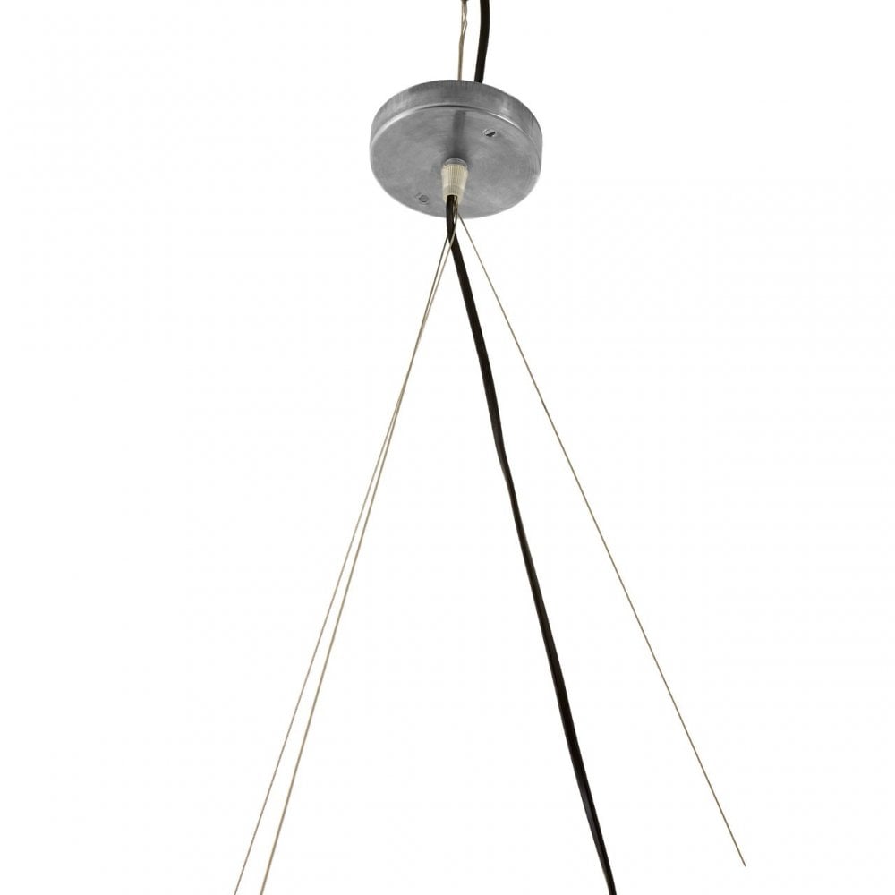 Festuel Cream Leather Ceiling Light, Chrome Wire, Cream