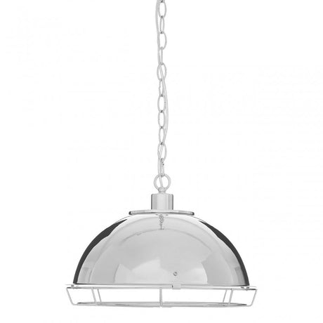 Ranch Foundry Style Chrome Pendant Light, Chrome, Iron, Silver