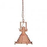 Luthor Small Copper Pendant Light, Glass, Iron, Copper