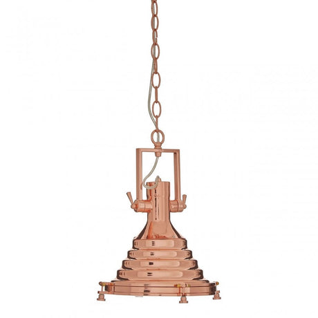 Luthor Small Copper Pendant Light, Glass, Iron, Copper