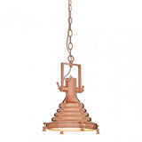 Luthor Small Copper Pendant Light, Glass, Iron, Copper