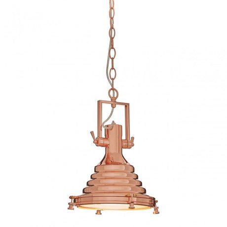 Luthor Small Copper Pendant Light, Glass, Iron, Copper