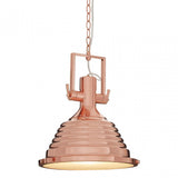 Luthor Medium Copper Pendant Light, Glass, Iron