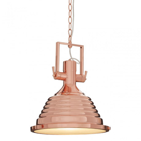 Luthor Medium Copper Pendant Light, Glass, Iron