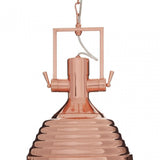 Luthor Medium Copper Pendant Light, Glass, Iron
