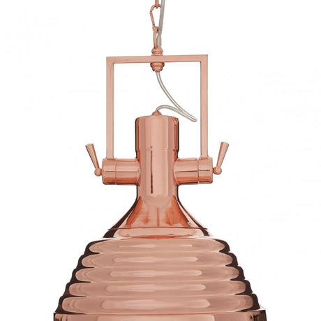 Luthor Medium Copper Pendant Light, Glass, Iron