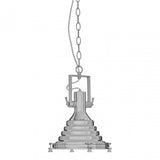Luthor Small Chrome Pendant Light, Chrome, Glass, Iron, Silver