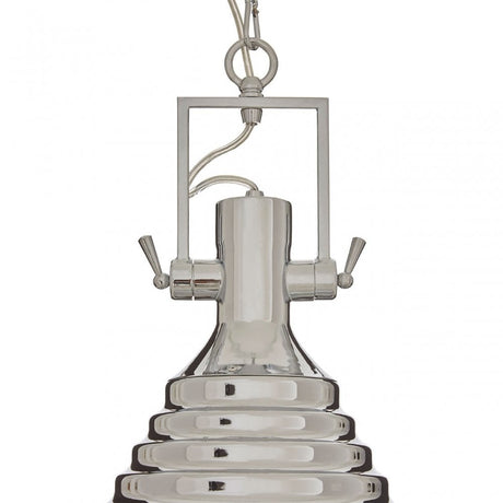 Luthor Small Chrome Pendant Light, Chrome, Glass, Iron, Silver