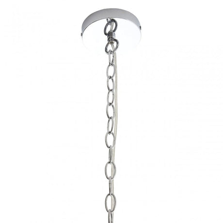 Luthor Small Chrome Pendant Light, Chrome, Glass, Iron, Silver