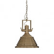 Luthor Medium Antique Brass Pendant Light, Chrome, Glass, Iron, Brass