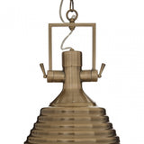 Luthor Medium Antique Brass Pendant Light, Chrome, Glass, Iron, Brass