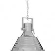 Luthor Large Nickel Pendant Light, Glass, Iron, Silver
