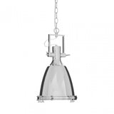 Luthor Small Chrome Plain Pendant Light, Chrome, Glass, Iron, Silver