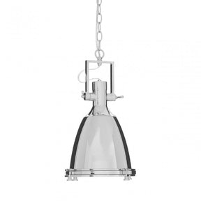 Luthor Small Chrome Plain Pendant Light, Chrome, Glass, Iron, Silver
