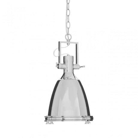 Luthor Small Chrome Plain Pendant Light, Chrome, Glass, Iron, Silver