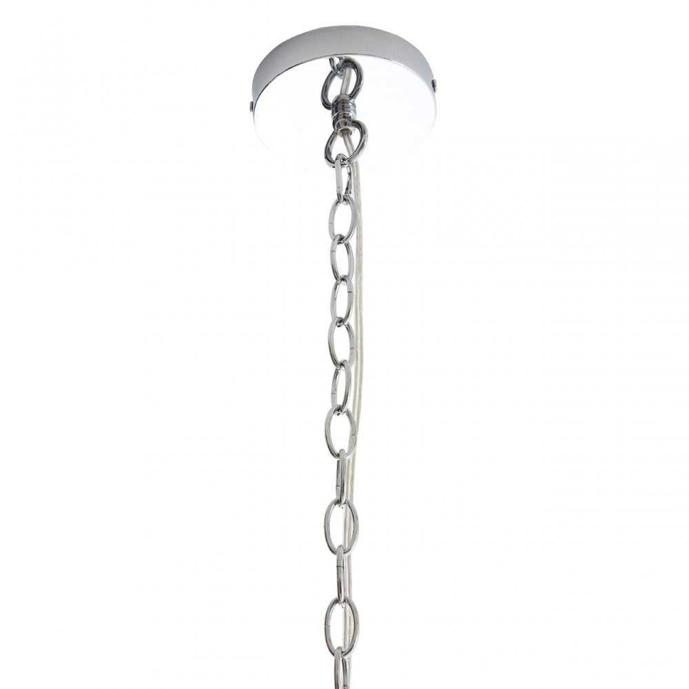 Luthor Small Chrome Plain Pendant Light, Chrome, Glass, Iron, Silver