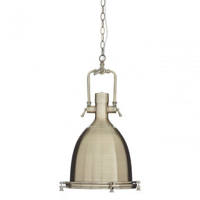 Luthor Large Antique Brass Pendant Light, Glass, Iron, Brass