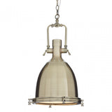 Luthor Large Antique Brass Pendant Light, Glass, Iron, Brass