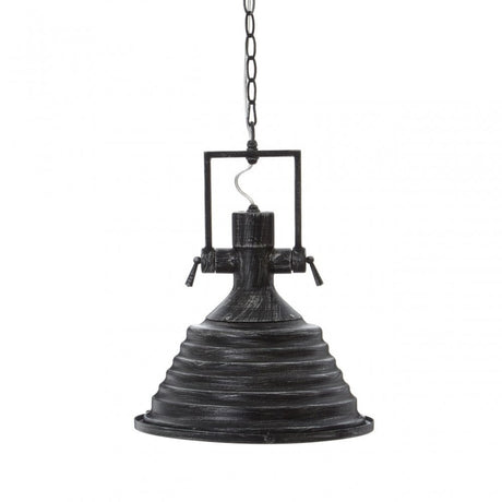 Luthor Black and Silver Pendant Light, Glass, Iron, Black