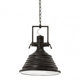 Luthor Black and Silver Pendant Light, Glass, Iron, Black
