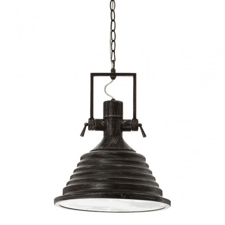 Luthor Black and Silver Pendant Light, Glass, Iron, Black