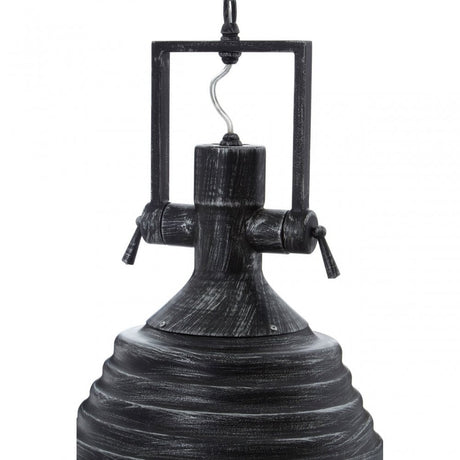 Luthor Black and Silver Pendant Light, Glass, Iron, Black