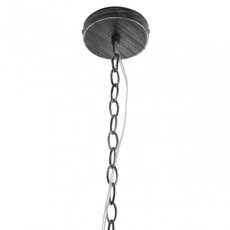 Luthor Black and Silver Pendant Light, Glass, Iron, Black