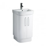 Seattle Basin And Under Sink Cabinet Set, Ceramic, High Gloss, White