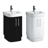Seattle Basin And Under Sink Cabinet Set, Ceramic, High Gloss, White